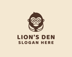 Monkey Boss Businessman logo design