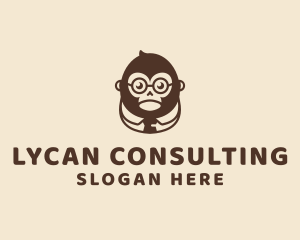 Monkey Boss Businessman logo design