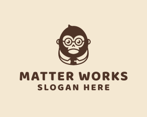 Monkey Boss Businessman logo design