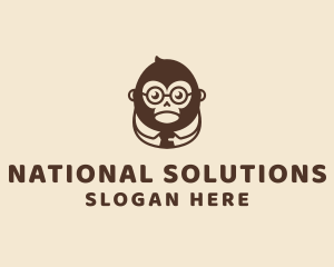 Monkey Boss Businessman logo design