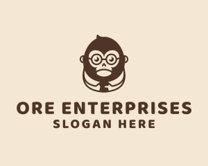 Monkey Boss Businessman logo design