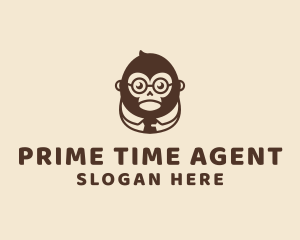 Monkey Boss Businessman logo design