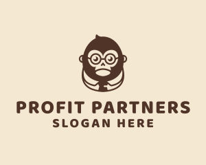 Monkey Boss Businessman logo design