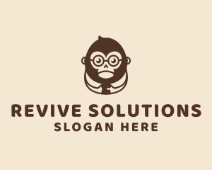 Monkey Boss Businessman logo design