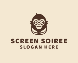 Monkey Boss Businessman logo design