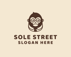 Monkey Boss Businessman logo design