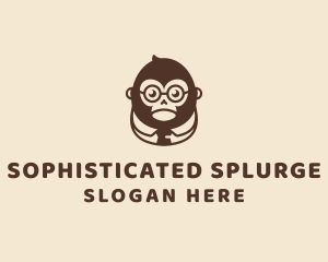 Monkey Boss Businessman logo design