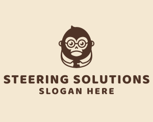 Monkey Boss Businessman logo design