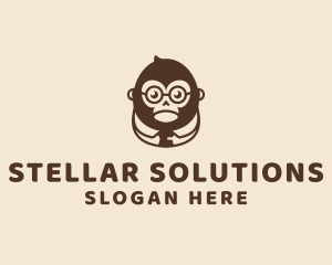 Monkey Boss Businessman logo design