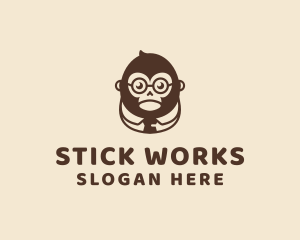 Monkey Boss Businessman logo design