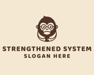 Monkey Boss Businessman logo design