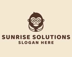 Monkey Boss Businessman logo design