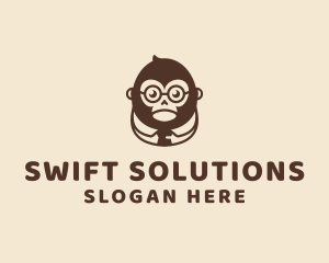 Monkey Boss Businessman logo design