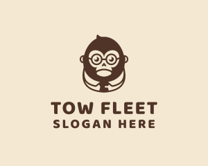 Monkey Boss Businessman logo design