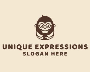 Monkey Boss Businessman logo design