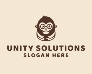 Monkey Boss Businessman logo design