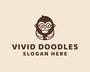 Monkey Boss Businessman logo design