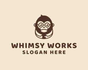 Monkey Boss Businessman logo design