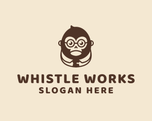 Monkey Boss Businessman logo design