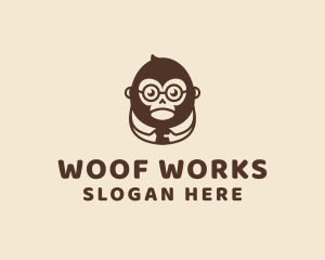 Monkey Boss Businessman logo design