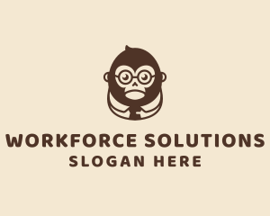 Monkey Boss Businessman logo design