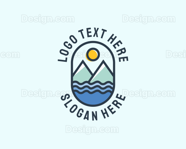 Ocean Mountain Camping Outdoor Logo