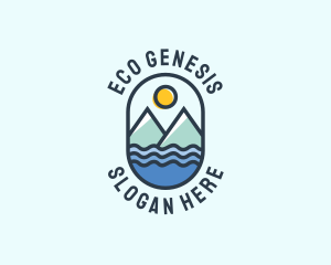 Ocean Mountain Camping Outdoor logo design