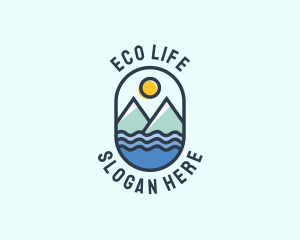 Ocean Mountain Camping Outdoor logo design