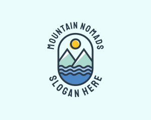 Ocean Mountain Camping Outdoor logo design