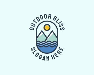 Ocean Mountain Camping Outdoor logo design