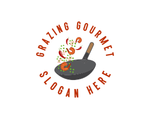 Spicy  Wok Cooking logo design