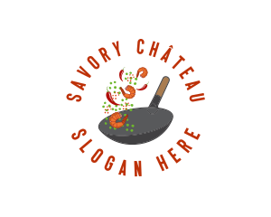 Spicy  Wok Cooking logo design