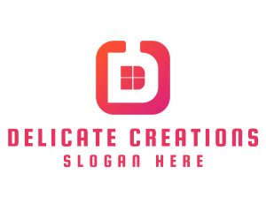 Modern D App logo design