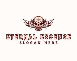 Skull Wings Aviation logo design