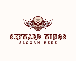 Skull Wings Aviation logo design