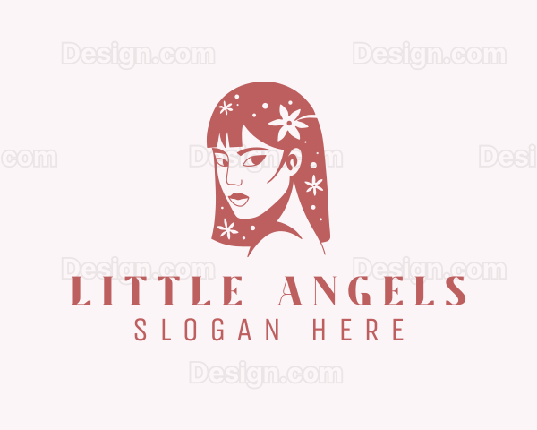 Floral Woman Hair Logo