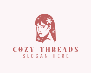 Floral Babe Woman Hair  logo design