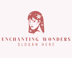 Floral Babe Woman Hair  logo design