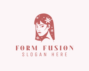 Floral Babe Woman Hair  logo design