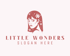 Floral Babe Woman Hair  logo design