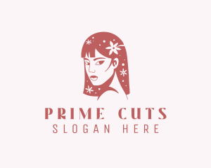 Floral Babe Woman Hair  logo design