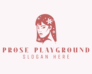 Floral Babe Woman Hair  logo design