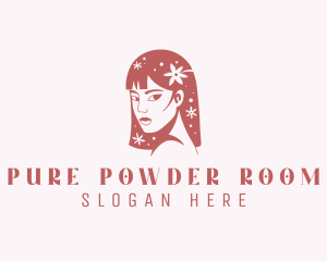 Floral Babe Woman Hair  logo design