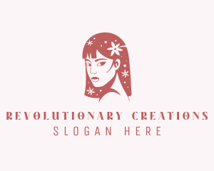 Floral Babe Woman Hair  logo design