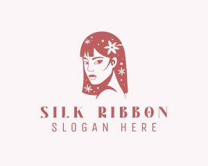 Floral Babe Woman Hair  logo design