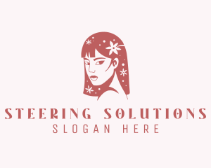 Floral Babe Woman Hair  logo design