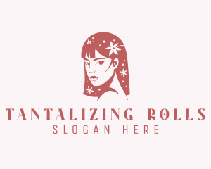 Floral Babe Woman Hair  logo design