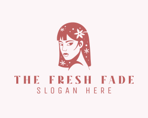 Floral Babe Woman Hair  logo design