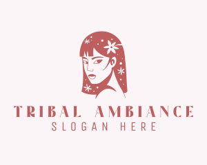 Floral Babe Woman Hair  logo design