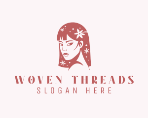 Floral Babe Woman Hair  logo design